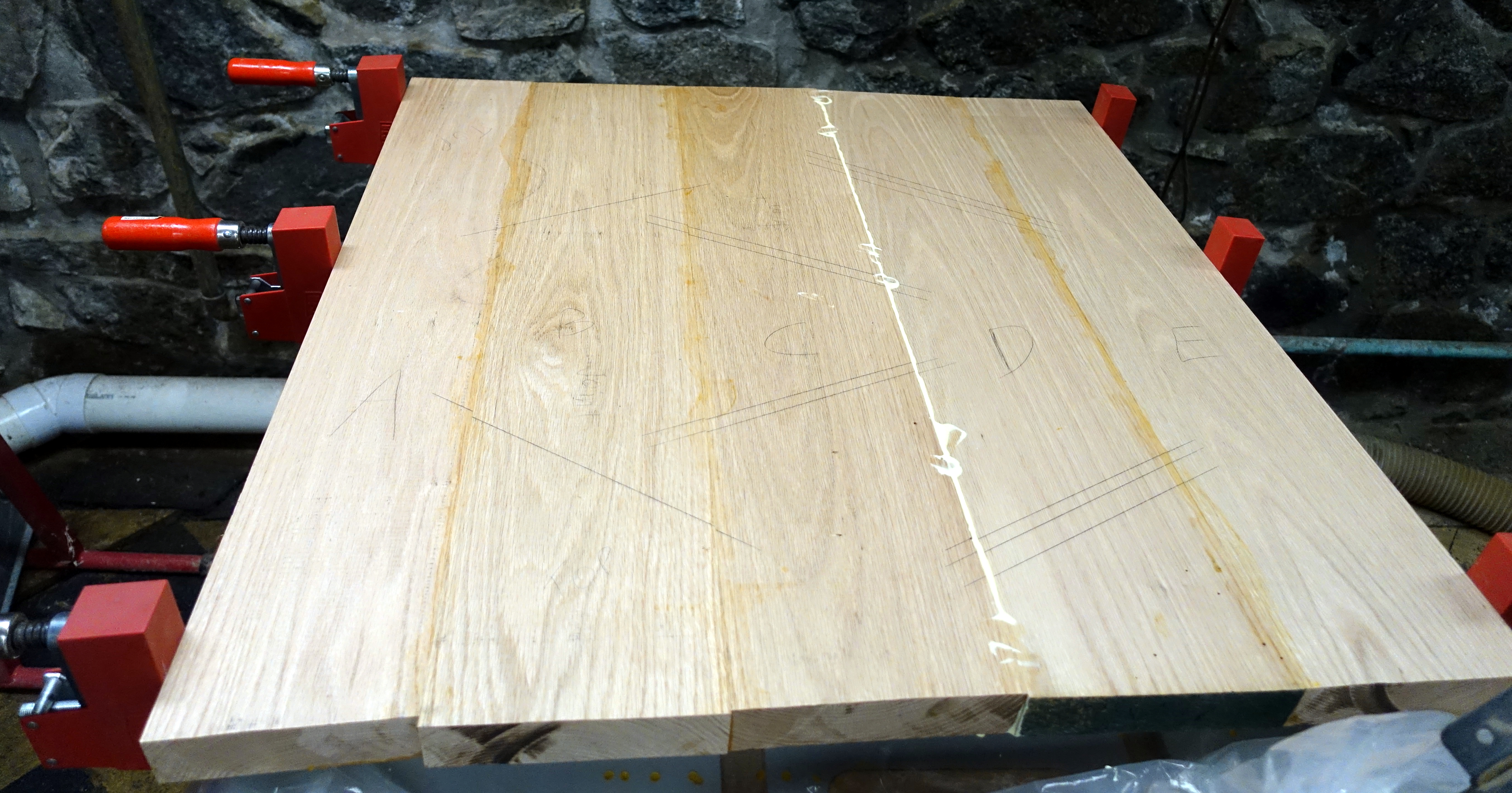 Top glued up